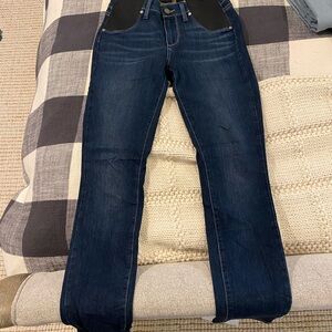 PAIGE Dark Blue Straight Leg Jeans